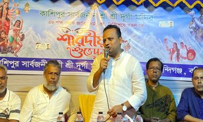 রিশাল পূজা মন্ডপ পরিদর্শন করলেন রাজিব আহসান
