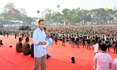 ফরিদপুরকে বিভাগ ও সিটি করপোরেশনের প্রতিশ্রুতি, ধানের শীষে ভোট চাইলেন তারেক রহমান