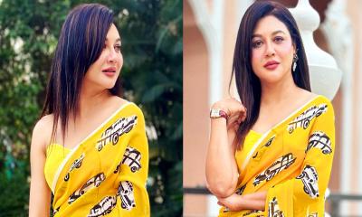 হলুদ শাড়িতে নজর কাড়লেন জয়া