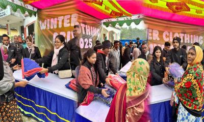 এনএসইউ সোশ্যাল সার্ভিসেস ক্লাবের শীতবস্ত্র বিতরণ