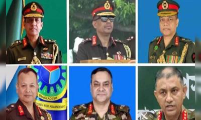 সেনাবাহিনীর উচ্চপর্যায়ে আরও ৬ পদে রদবদল
