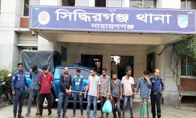 সিদ্ধিরগঞ্জে অভিযানে ডাকাতি, চুরি ও মাদকসহ গ্রেপ্তার ৯