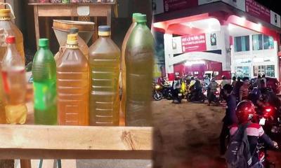 পাম্পে নেই তেল, খোলা বাজারে ৩৫০ টাকায় বিক্রি হচ্ছে পেট্রোল