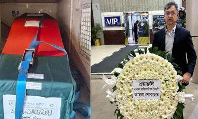 ওসমান হাদির কফিনে বিএনপির শ্রদ্ধা