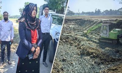 ফুলগাজীতে অবৈধভাবে কৃষিজমির মাটি কাটায় ৫০ হাজার টাকা জরিমানা