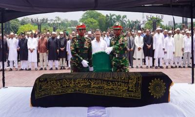সাবেক প্রতিমন্ত্রী মিজানুর রহমানের জানাজায় অংশ নিলেন প্রধানমন্ত্রী