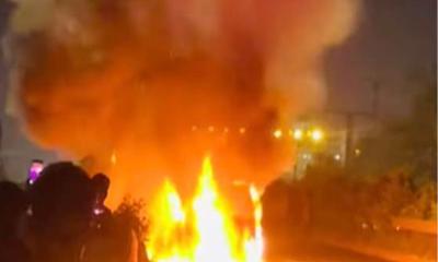 কালিয়াকৈরে চলন্ত অ্যাম্বুলেন্সে আগুন