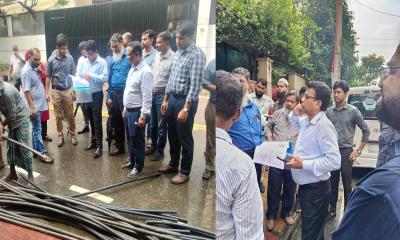 কড়াইল বস্তিতে তিতাসের অবৈধ গ্যাস সংযোগ উচ্ছেদ অভিযান