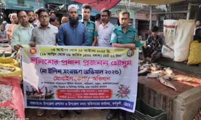 নিষিদ্ধ সময়ে ইলিশ বিক্রি ও আহরণে কঠোর অবস্থানে কর্ণফুলী উপজেলা প্রশাসন