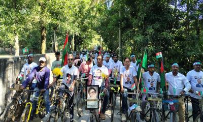 সন্দ্বীপে ইঞ্জিনিয়ার বেলায়েত হোসেনের সমর্থনে বর্ণাঢ্য সাইকেল র‍্যালি