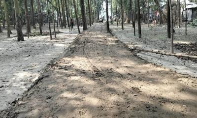 জামালপুরে অন্যের জমিতে জোর করে রাস্তা নির্মাণের অভিযোগ