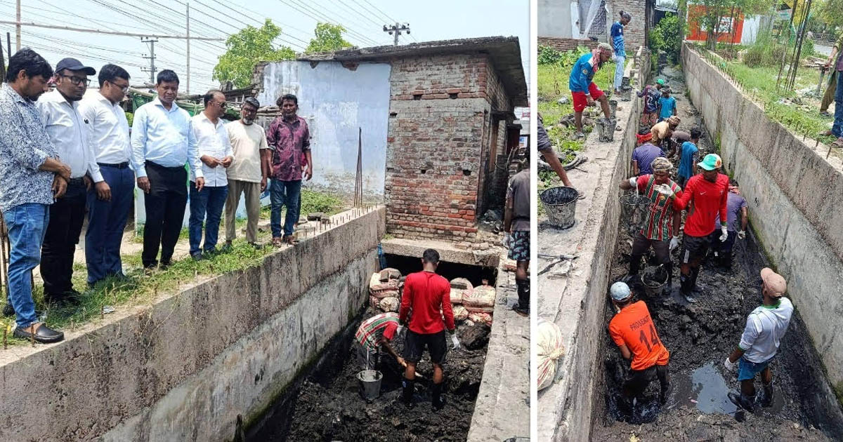 রাসিক প্রশাসকের নির্দেশে ২০ বছর পর ড্রেন পরিষ্কার কার্যক্রম শুরু, স্বস্তিতে এলাকাবাসী