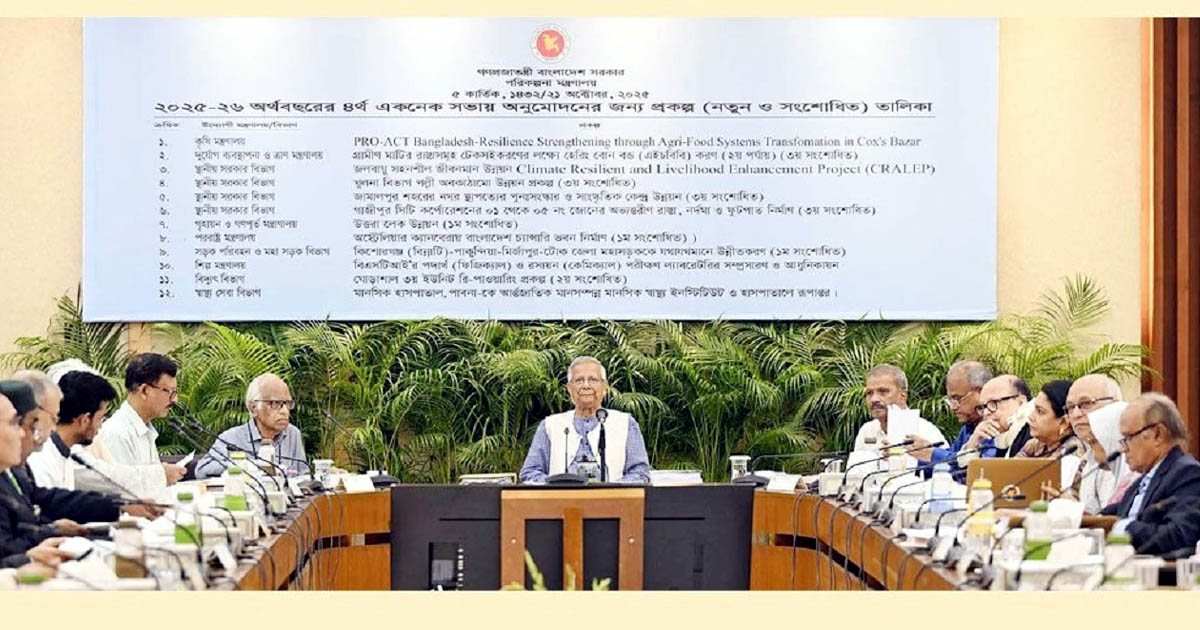 একনেকে ১ হাজার ৯৮৮ কোটি টাকার ১৩ প্রকল্প অনুমোদন