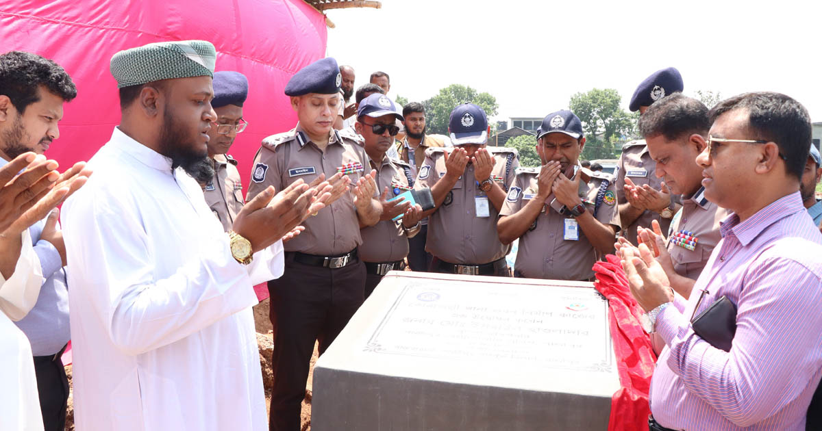 কোনাবাড়ী থানার নতুন ভবনের নির্মাণকাজের উদ্বোধন