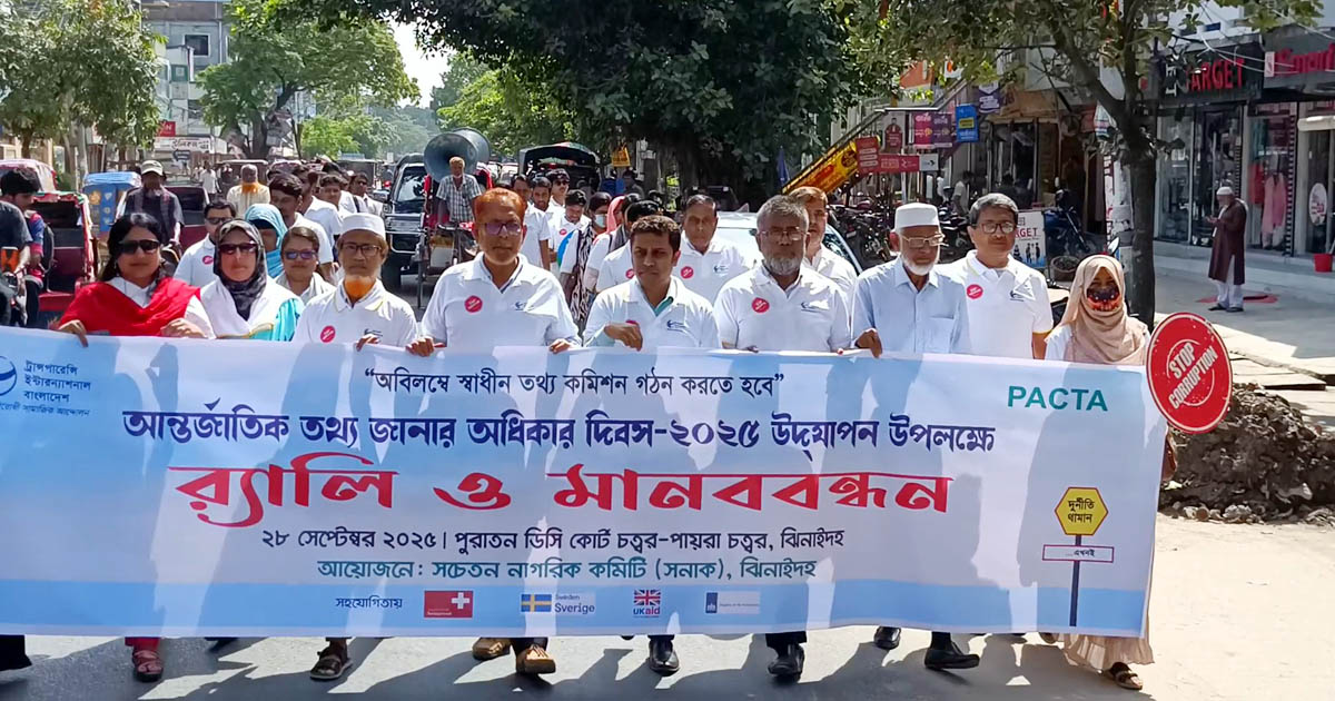 ঝিনাইদহে আন্তর্জাতিক তথ্য জানার অধিকার দিবস পালিত