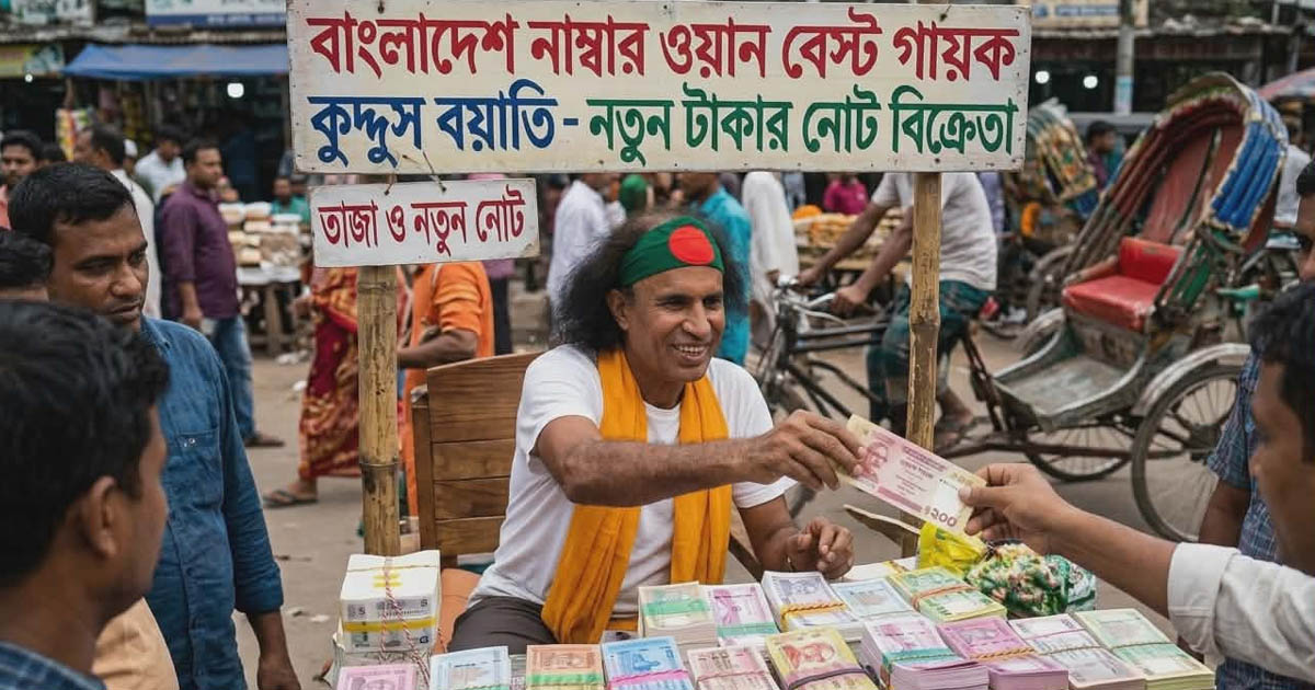 ফুটপাতে নতুন টাকার দোকান খুললেন কুদ্দুস বয়াতি!