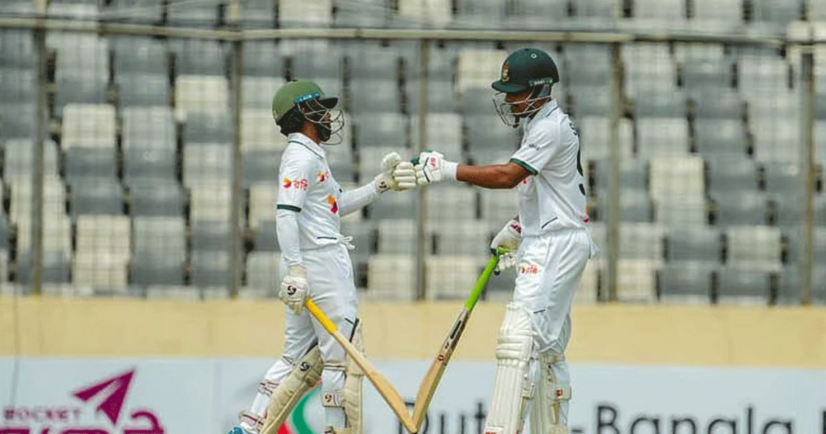 ১৫৬ রানের লিড নিয়ে দ্বিতীয় দিন শেষ করল বাংলাদেশ