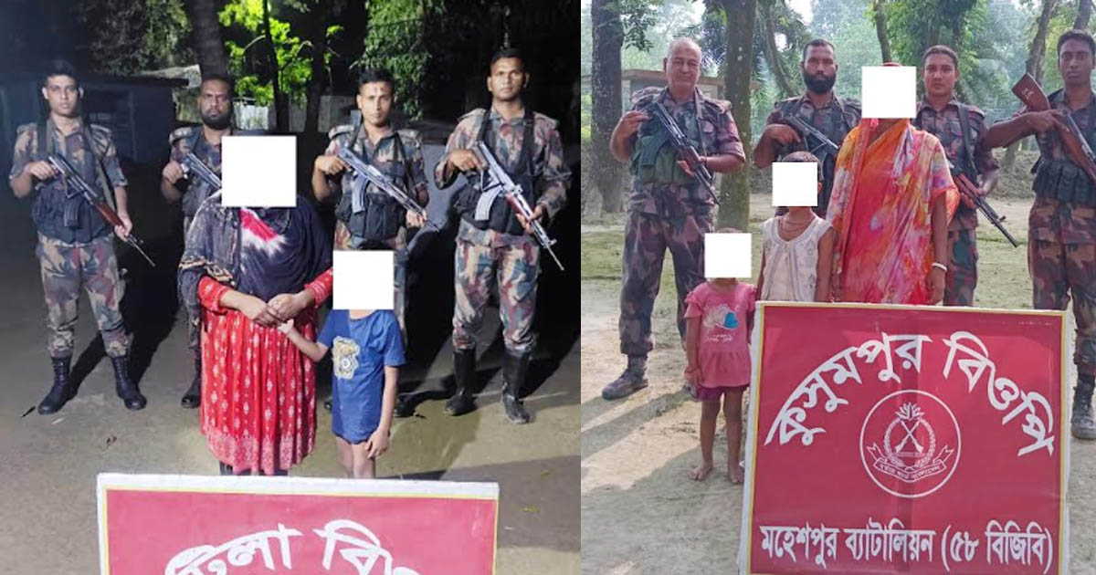 মহেশপুরে সীমান্ত পারাপারের সময় ৫ বাংলাদেশি আটক