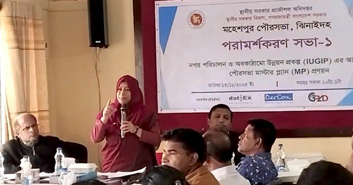 মহেশপুরে পৌরসভার মাস্টার প্ল্যান প্রণয়ন নিয়ে মতবিনিময় সভা