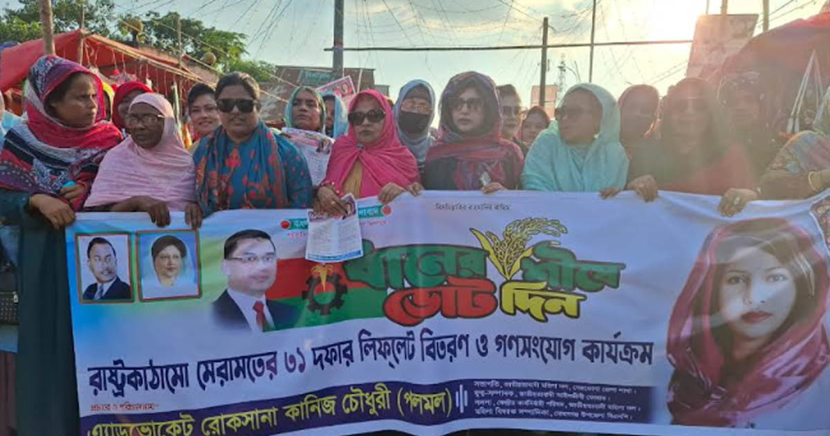 তারেক রহমানের ৩১ দফা ঘরে ঘরে পৌঁছে দিচ্ছে মহিলা দল