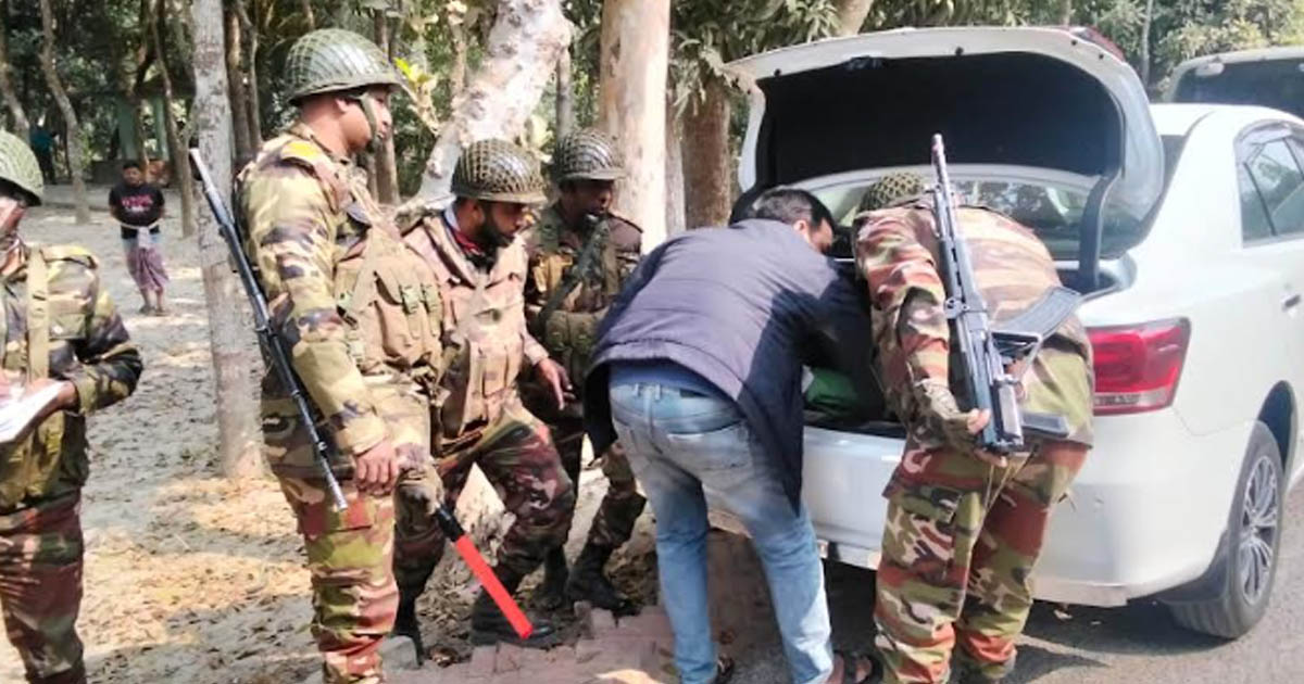 সালথায় কঠোর অবস্থানে সেনাবাহিনী