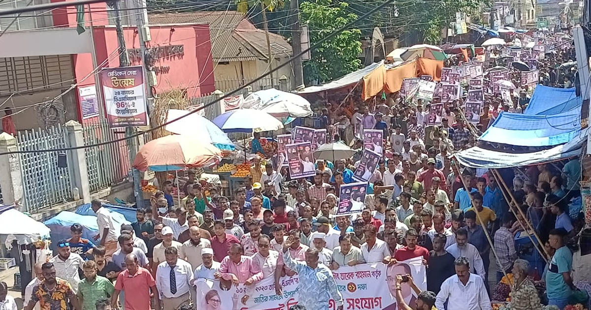 সুনামগঞ্জে বিএনপির ৩১ দফার লিফলেট বিতরণ