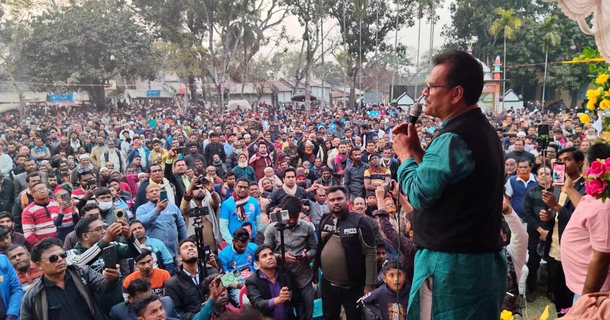 খলিলনগরে হাবিবুল ইসলাম হাবিবের নির্বাচনী জনসভা