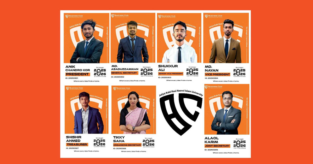 জাককানইবি বিজনেস ক্লাবের ৩য় কমিটি প্রকাশ : নেতৃত্বে অনিক–আসাদ