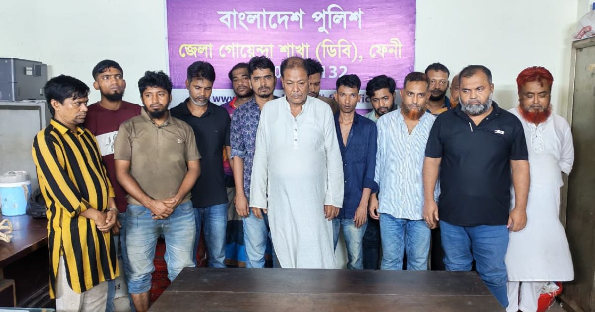 ফেনীতে ১৫ জুয়াড়ি গ্রেপ্তার