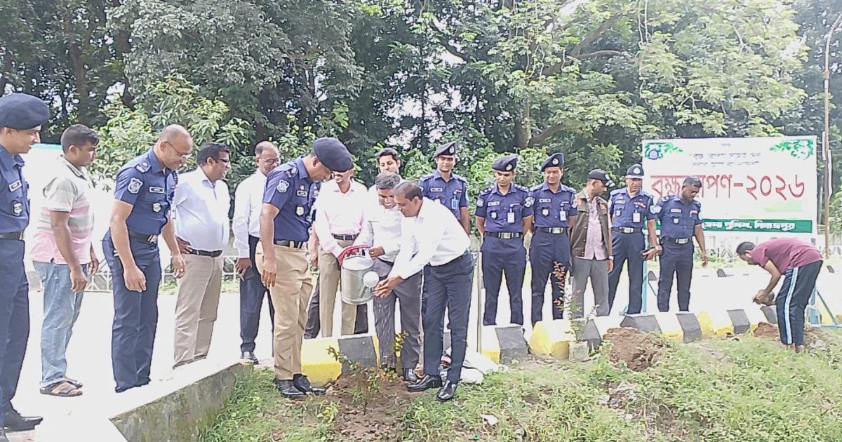 পরিবেশ রক্ষায় দিনাজপুরে চেরি ফুলের চারা রোপণ