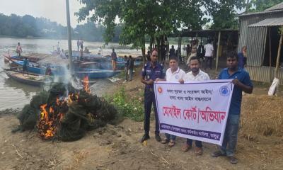 ভাঙ্গুড়ায় মোবাইল কোর্টে ৬৫টি নিষিদ্ধ চায়না জাল জব্দ