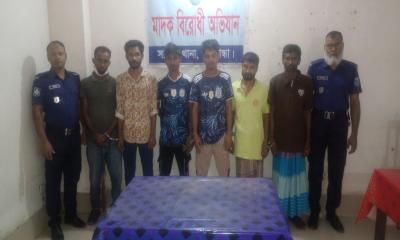 সাঘাটায় মাদক আইনের পৃথক মামলায় ৬ জন আদালতে