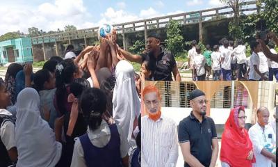 মাদকমুক্ত প্রজন্ম গড়তে গৌরীপুরে শিক্ষার্থীদের মাঝে ক্রীড়াসামগ্রী বিতরণ