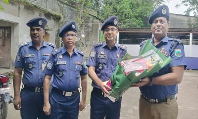সান্তাহার পুলিশ ফাঁড়ি পরিদর্শনে বগুড়ার পুলিশ সুপার