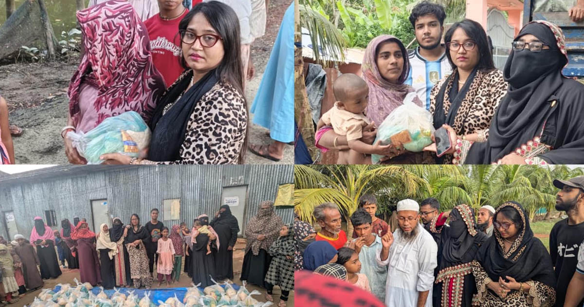 চট্টগ্রামের বাঁশখালীতে বানভাসিদের পাশে খুলনার ‘জুলাই কন্যারা’