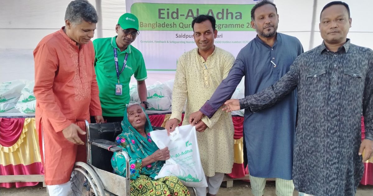 ইএসডিও’র উদ্যোগে বোতলাগাড়ীতে কোরবানির গোশত বিতরণ