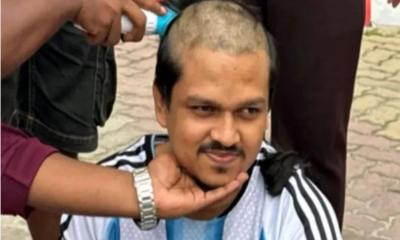 এবার ব্রাজিল সমর্থকদের চাপে মাথা ন্যাড়া করলেন আর্জেন্টিনার ভক্ত