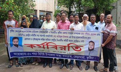 ভেড়ামারায় হামলাকারীদের গ্রেপ্তারের দাবিতে স্বাস্থ্যকর্মীদের কর্মবিরতি