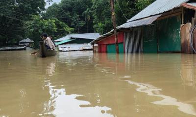 বিপদসীমার ওপর দিয়ে প্রবাহিত সাঙ্গু নদীর পানি, প্লাবিত নিম্নাঞ্চল