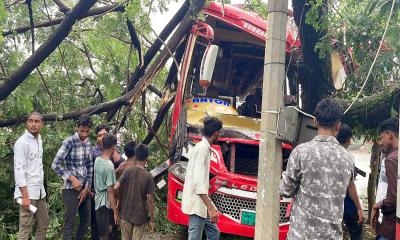 মিরসরাইয়ে নিয়ন্ত্রণ হারিয়ে গাছে বাসের ধাক্কা, আহত ১০