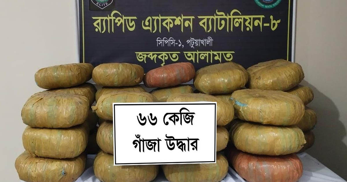 পিকআপের গোপন বাক্স থেকে ৬৬ কেজি গাঁজা উদ্ধার, চালক ও কারবারি পলাতক