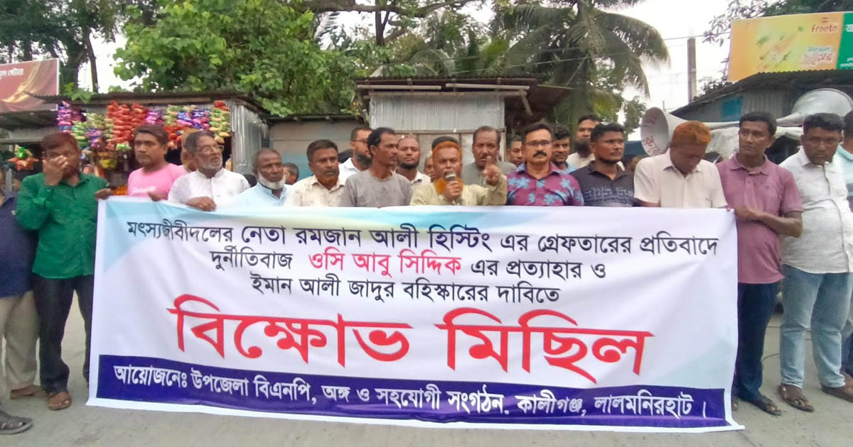 কালীগঞ্জে বিএনপির বিক্ষোভ মিছিল