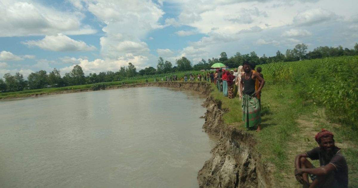দশানী নদীর ভাঙনে বিলীন ফসলি জমি, দুশ্চিন্তায় ইসলামপুরবাসী