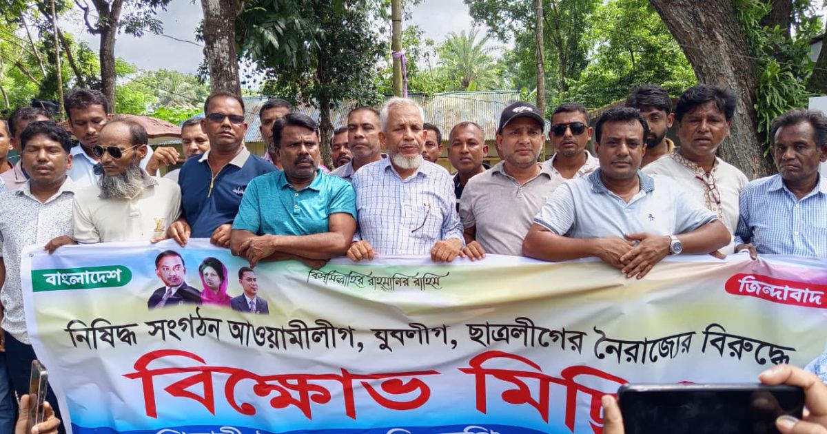 কাশিয়ানীতে নিষিদ্ধ ঘোষিত ছাত্রলীগের নৈরাজ্যের প্রতিবাদে বিক্ষোভ