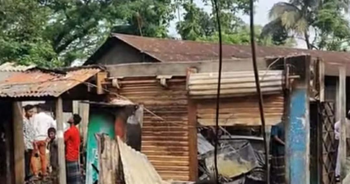 জামালপুরে আগুনে পুড়ে ছাই ১২ দোকান, ক্ষতি অর্ধকোটি টাকা